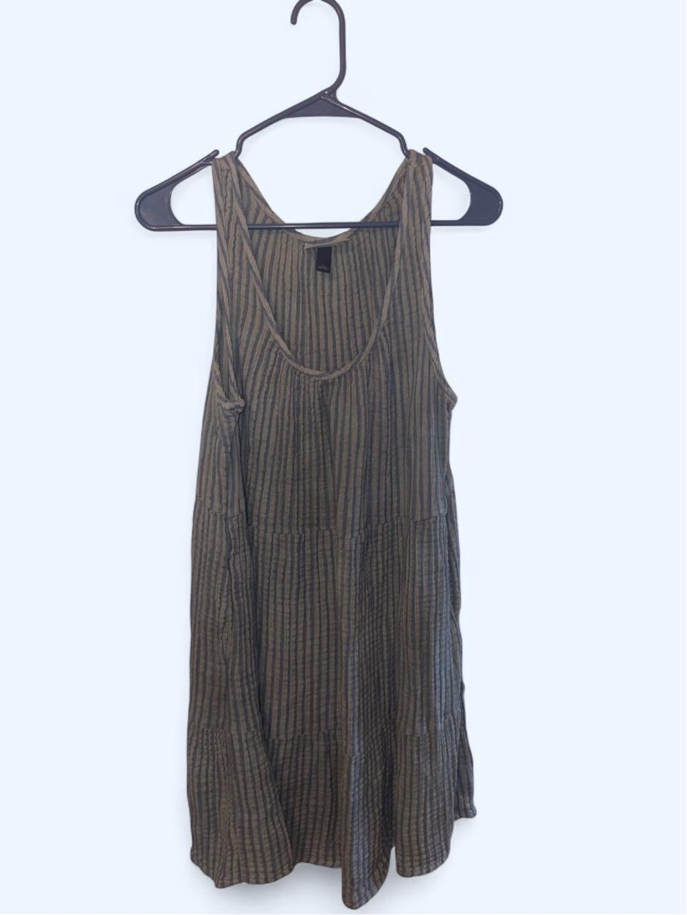 Universal Thread Green and Blue Striped Midi Dress with Pockets Size L